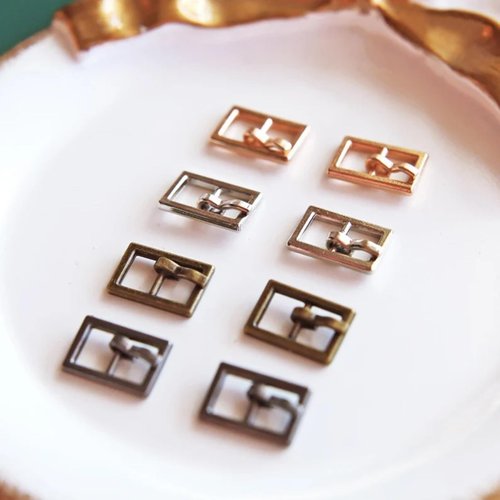 5mm / 0.2 inches (Inner Diameter) Tiny Rectangle Shape Metal Buckles, Doll Mini Buckles, in 4 colors, Perfect for Doll Clothes (5 PCS)
