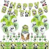Panda Party Decorations, Includes Panda Happy Birthday Banner, Panda Balloons, Tablecloth, Cupcake Toppers, Panda Party Supplies for Kids Boys Girls Panda Theme Birthday Party, Baby Showers Party