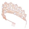 Crowns for Women, Vofler Rose Gold Tiara Baroque Vintage Headband Crystal Rhinestone Hair Jewelry for Women Queen Girl Bride Princess Birthday Wedding Pageant Prom Halloween Costume Party with Combs