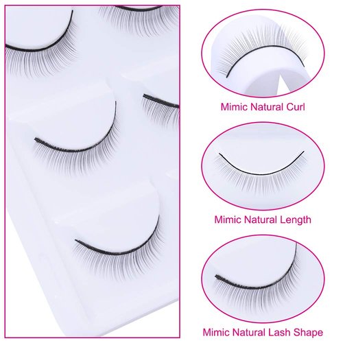 Practice Lashes for Lash Extensions FADLASH 25 Pairs Self Adhesive Eyelashes Lash Extension Strip Eyelashes for Lash Mannequin Head Eyelash Extension Supplies Black