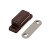 QEDT Cabinet Magnet Latch - Best for Cabinet Doors, Cupboards, Drawers and Shutters - Cabinet Magnetic Latch Easy Install - Magnetic Cabinet Catch Screws Included - Set of 12（Brown）