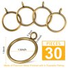 1 1/2-Inch Antique Brass Curtain Rings with Eyelets for Curtain Rods (Set of 30 PCS Curtain Rings)