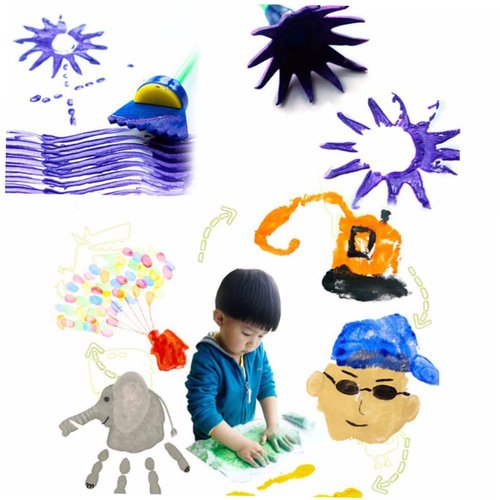 NUOBESTY 12 Pcs Tools DIY Art Painting Tool Paint Sponge Painting Brush Manual Child Sponge Brush