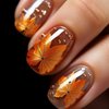 Thanksgiving Press on Nails Square Short Length Glossy Full Cover Acrylic Square False Nails with Maple Leaf Designs Artificial Autumn Leaves Fake Nails Holiday Glue ons Fingernails for Women(Y08)