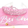 CAVETEE Birthday Princess Crowns for Women Birthday Princess Sash and Tiara for Girl Women Birthday Party Decorations for Girl Gifts Set Birthday Sash and Crown for Women (Pink)