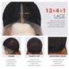 Allbell Long Wavy T Part Lace Front Wigs for Black Women Body Wave Natural Black Hair Middle Part 13x4x1 HD Lace Wig Synthetic Heat Resistant Fiber
