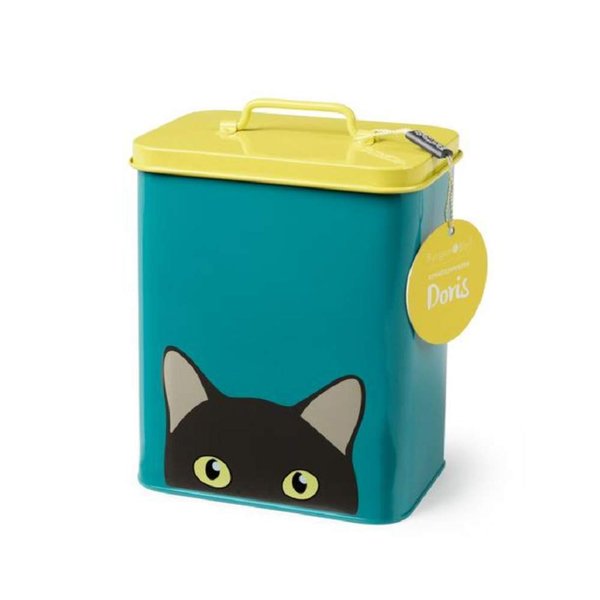 Burgon & Ball Creaturewares Doris Cat GCR/CAT Tin Pet Food Storage, 16.5 cm x 11 cm x 20 cm Size