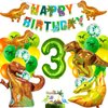 Dinosaur Birthday Party Supplies, Dinosaur Party Decorations Dinosaur 3 Year Old Foil Balloons for Boys and Girls,Include Balloons, Foil Balloons,Banner,Cake Topper