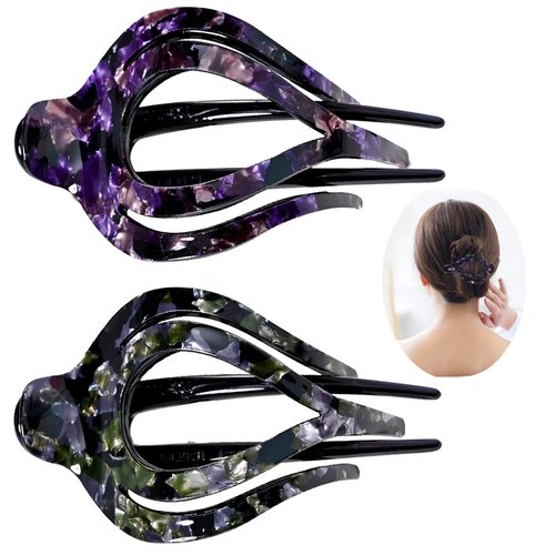 Yusier 2pcs Heart Duckbill Clip Fashion Bun Hair Clips Fancy Barrettes for Women French Twist Hair Clip No Slip Strong Grip Comfortable Hold Girls Ladies Beauty Accessory (Peach Heart)