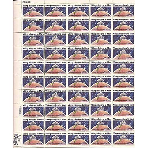 USPS Viking Missions to Mars Sheet of 50 x 15 Cent US Postage Stamps Scott 1759