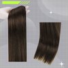 Hetto Natural Brown Human Hair Ponytail Extensions #4 Chocolate Brown Clip in Ponytail Hair Extensions Remy Hair 16 Inch 80g Straight Ponytail Hair Piece