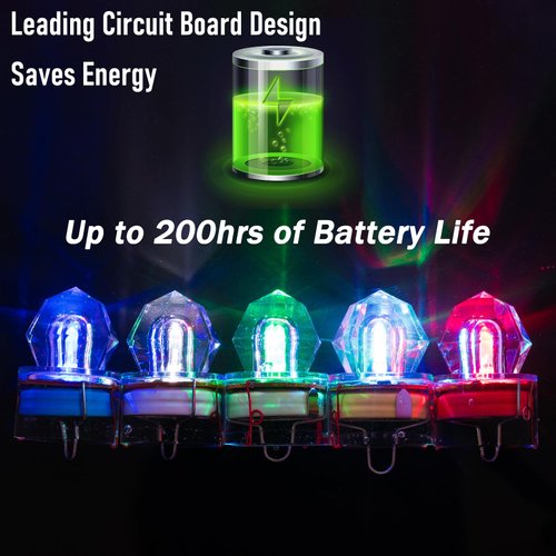 Dr.Fish 5 Pack LED Fishing Lure Bait Attractant Deep Drop Light Trolling Rig Water Trigger Deep Sea Ice Fishing Underwater Freshwater Saltwater Halibut Tuna Bass White