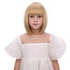 Edivd Kids Mixed Blonde Bob Wig Girls Short Blonde Bob Wig with Bangs Heat Resistant Synthetic Wig with Wig Cap