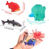 10Pcs Fish Toys Animal Figure Bath Toys, Color Changing Toys Sea Animal Toys, Sea Creatures Toys for Kids 3 Years and up, Water Table Toys for Themed Parties, Cake Topper, Kids Easter Basket