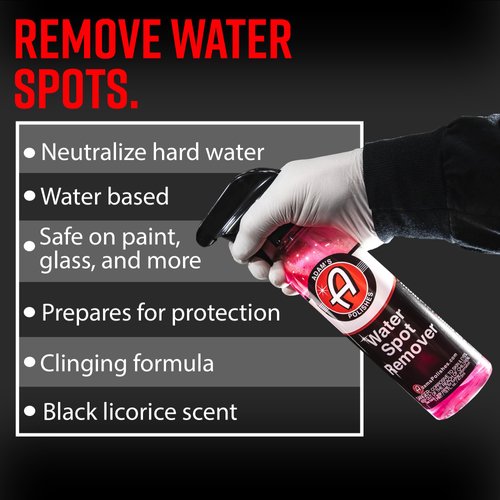 Adam's Polishes Water Spot Remover - Hard Water Stain Remover For Glass, Shower doors, Paint, Windows, Car Detailing & More | Bio Safe Calcium, Magnesium & Soap Scum Remover Formula (16oz)