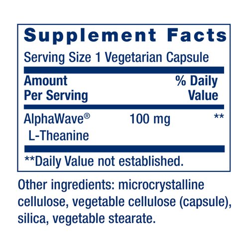 Life Extension L-Theanine, 100 mg, 60 Vegetarian Capsules — Supports a Calming & Mood Enhancing Effect, Amino Acid Derived From Tea - Gluten-Free, Non-GMO