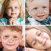 Ooopsiun Cartoon Freckle Temporary Tattoos for Kids - 24 Sheets Face Tattoos Stickers for Girls Boys Makeup Costume Birthday Party Favors