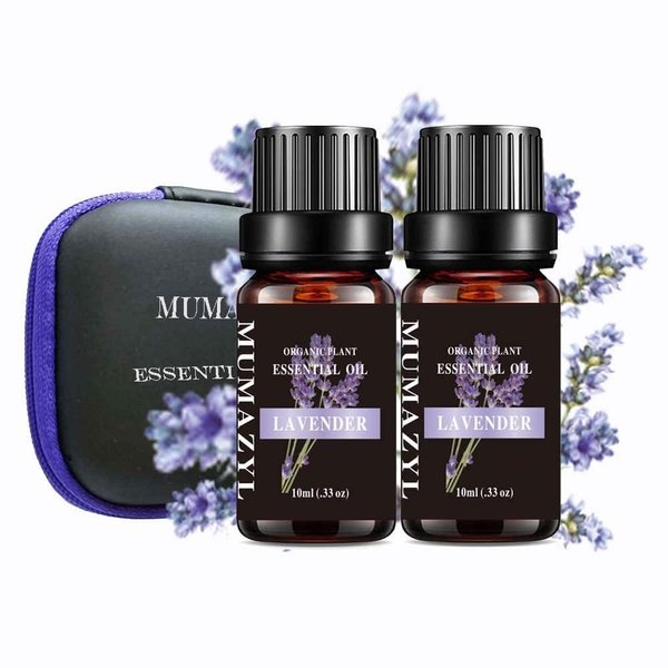 Lavender Essential Oil Organic Plant Natural Pure Lavender Oil for Diffuser,Cleaning,Home,Bedroom,Perfumes,Humidifier,Soap,Candles 2 Pack 10ml