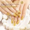 MIZHSE Quick Dry Nail Polish, Glitter Gold Nail Polish Non Gel Air Drying Fast, 15 ml Regular Sparkle Shimmery Oil-based Glitter Nail Lacquer Nail Art Manicure DIY Home