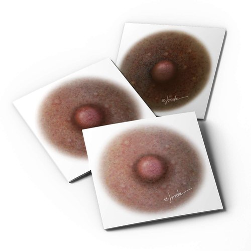 Breast Cancer Temporary Tattoos for Women - 3 Pairs, Fitzpatrick Colors: 4, 5 and 6 (1.5 inch) Standard Size Sample Pack