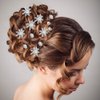 40 Pieces Bridal Hair Pins, Clips and Barrettes with Crystal Pearl Flowers, Women's Proms Hair Jewelry Accessories, Gift Stocking Stuffers for Girls