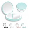 Mini Mirror with Lights,1X/10X Magnification LED Compact Mirror with Nternal BIattery,Mint Green Travel Mirror for Purse, Pocket,Travel and Present