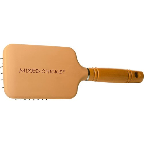 Mixed Chicks Paddle Brush with Hardened Plastic and Wood Handle