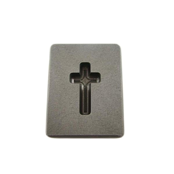 .75 oz Custom Cross Gold High Density Graphite Mold Silver Necklace 1-3/16"