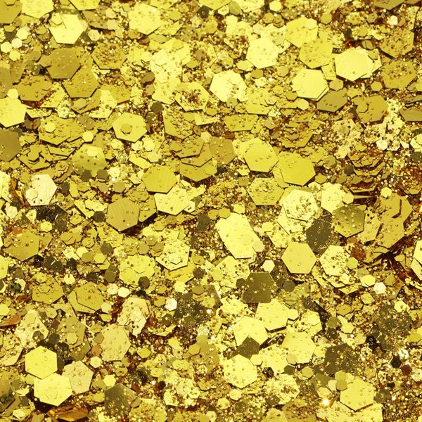 Penta Angel Chunky Glitter 50g/1.76oz Metallic Glitter Powder Craft Sequins Flakes for Resin Art Nail Makeup Face Body Festival Decoration (Gold)