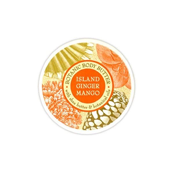 Greenwich Bay Trading Company Botanic Body Butter with Shea Butter and Cocoa Butter 8oz Tub (Island Ginger Mango)
