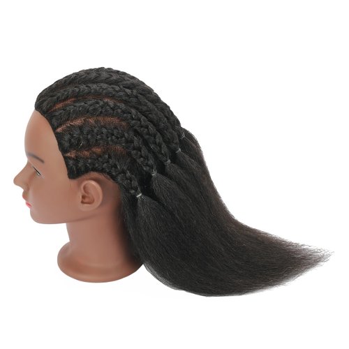 Smarzino Real 100% Human Hair Mannequin Head with Stand for Hairdresser Practice Braiding Styling Manikin Cosmetology Doll Training Head