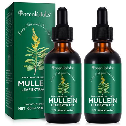 newseel Mullein Leaf Extract for Lungs,Mullein Drops for Lungs,Mullein Chlorophyll Drops for Lungs,Mullein Herbal Supplements with Chlorophyll (2Pack)