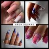 MGART Dual Nail Forms ARCH SQUARE Extension Structure Poly nail gel Nail Forms Full Cover Nail Molds 12 Sizes for Solid Nail Gel Glue Nail Art Design Salon&DIY