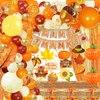YJDFWAUT Thanksgiving Party Decorations Supplies, Thanksgiving Banner Hanging Swirls for Autumn Holiday, Turkey Autumn Hanging Decorations, Thanksgiving Foil Fringe Curtain Balloon Garland