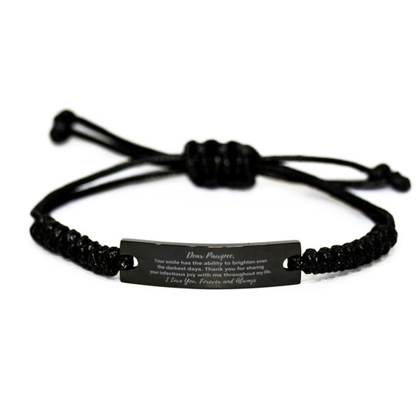 Dear Pawpee, Thank You for Sharing Your Infectious Joy Rope Bracelet, for Pawpee, Valentines Birthday Gifts for Pawpee, Mother's Day, Father's Day for Pawpee