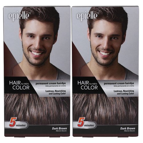 Epielle 5 Minute Hair Color for Men Dark Brown (2 Pack)