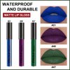 evpct DNM 3Pcs Dark Blue Emerald Green Purple Matte Liquid Lipstick Lip Stain Sets for Women Matte+Lipstick Long Lasting 24 hr Hours Magic Lipstick 24 Hours original Waterproof 21#