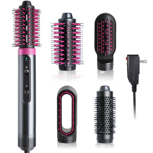 ECOJIA Hight Speed Hair Brush Blow Dryer,Negative Ionic Thermal Curling Brush,Hot Air Brush Styler and Dryer for Thick Hair,One Step Blowout Brush for Fast Drying Straightening Volumizing Styling