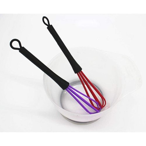 6 Pcs Mini Whisks for Hair Dye Color Mixing- Plastic Manual Mixer Hair Dye Cream Stirrer- Salon Barber Plastic Whisk Hairdressing Dye Whisk-Blending, Whisking, Beating and Stirring (7 x 1.2 in)