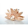 Generic Rose gold or silver metal flower pearl hair claw clip jaw clip (Primary color: Dark silver), 1 Count (Pack of 1)
