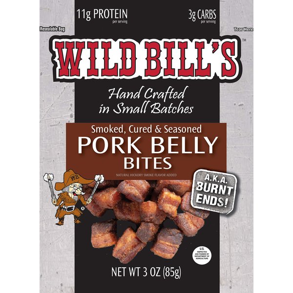 Wild Bill’s Pork Belly Bites 3 Ounce Pack (3 count)