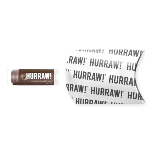 Hurraw! Hazelnut Tinted Lip Balm: (Sheer Brown Tint) Organic, Certified Vegan, Cruelty and Gluten Free. Non-GMO, 100% Natural Ingredients. Bee, Shea, Soy and Palm Free. Made in USA