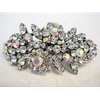Generic Silver flower shaped crystal hair barrette clip bridal clip bridal barrette