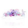 GAFATORY Purple Mermaid Headband for Women Rhinestone Adult Crown Fishtail Headbands Starfish Pearl Tiara Ocean Theme Halloween Custome Pink Purple Crown for Mermaid Party Decorations