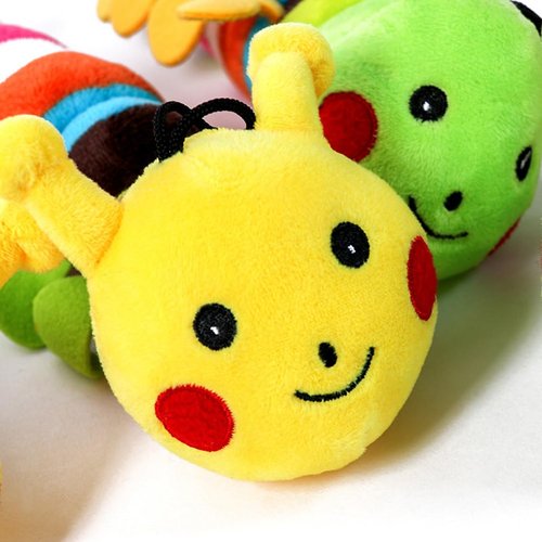 VILLCASE Pet Squeaker Toys, Dog Chew Toy, Soft Short Plush Sounding Toy for Puppy (Colorful Caterpillar)