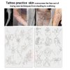 2pcs Double Side Printing Tiny Tattoo Practice Skin, White Silicone Soft Mini Tattoo Practice Pad,Tattoo Fake Skin for Beginners and Experienced Tattoo Artists