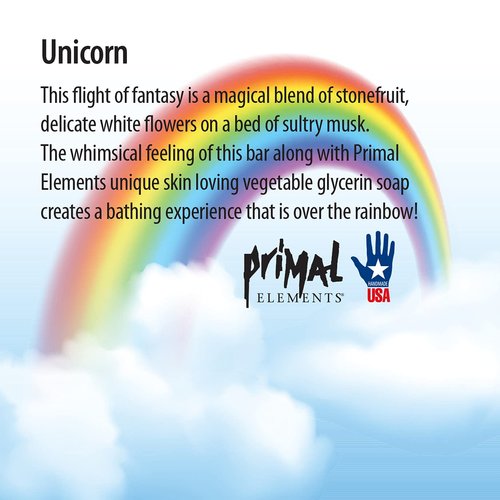 Primal Elements Unicorn Wrapped Bar Soap, 5.8 Ounce