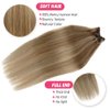 Clip in Hair Extensions Golden Blonde to Medium Blonde Hair Extensions Real Human Hair 70g 7pcs Seamless Clip in Hair Extensions 12 Inch Straight Silky Blonde Hair Extensions Clip ins