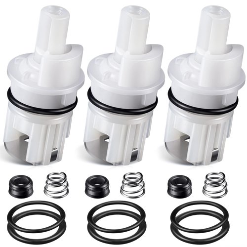 Enhon 3 Pack Faucet Cartridge Repair Kit Compatible with Detla RP17400 RP4993 Faucet Stem Seat Spring, O Ring, Cartridge Replacement Part for 2 Handle Bathroom Shower Tub, Kitchen Faucet Repair
