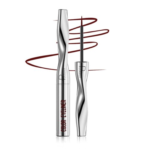 Multi-color liquid eyeliner, artistic and unique shape, easy to color glitter and matte precision ultra-fine eyeliner, waterproof and sweat-proof, no fall-off, no smudge, long-lasting（15#Burgundy）